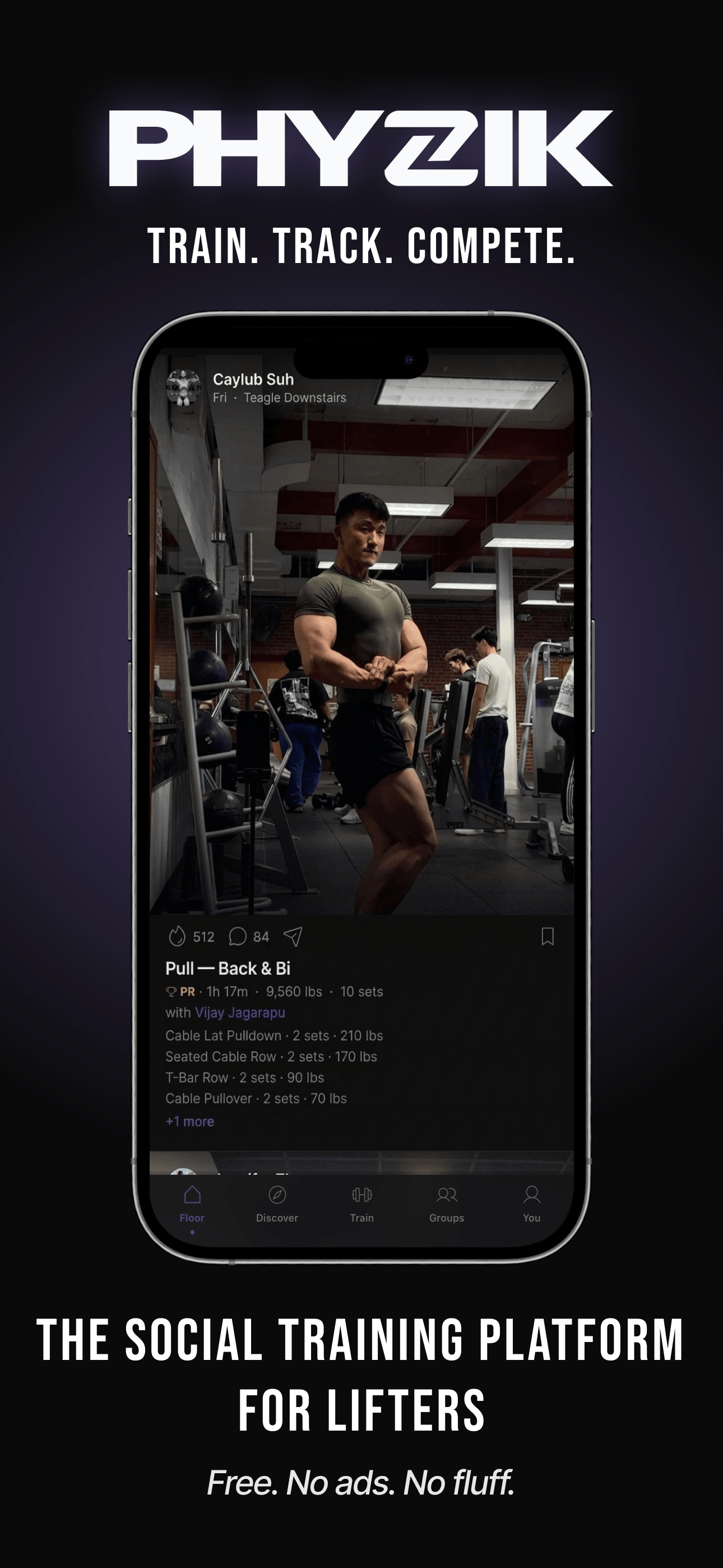 PHYZIK Floor social feed post from a completed workout